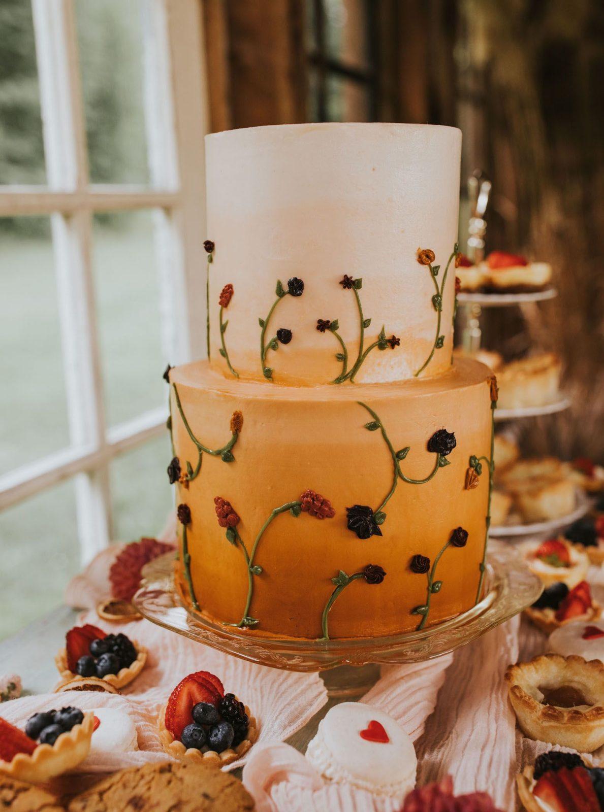 svadobná torta v jesennom štýle 